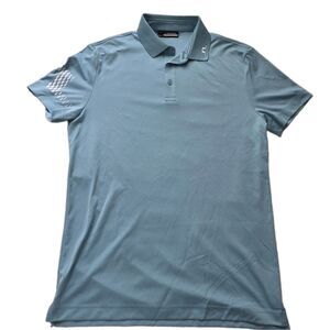 J Lindeberg Men's SHIRT POLO Heath Regular Fit Golf Blue Knit Sz M Medium NEW